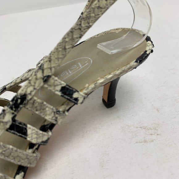 TALBOTS Genuine Leather Slingback kitten High Heels Snakeskin Reptile Print sz 7 - Picture 8 of 16